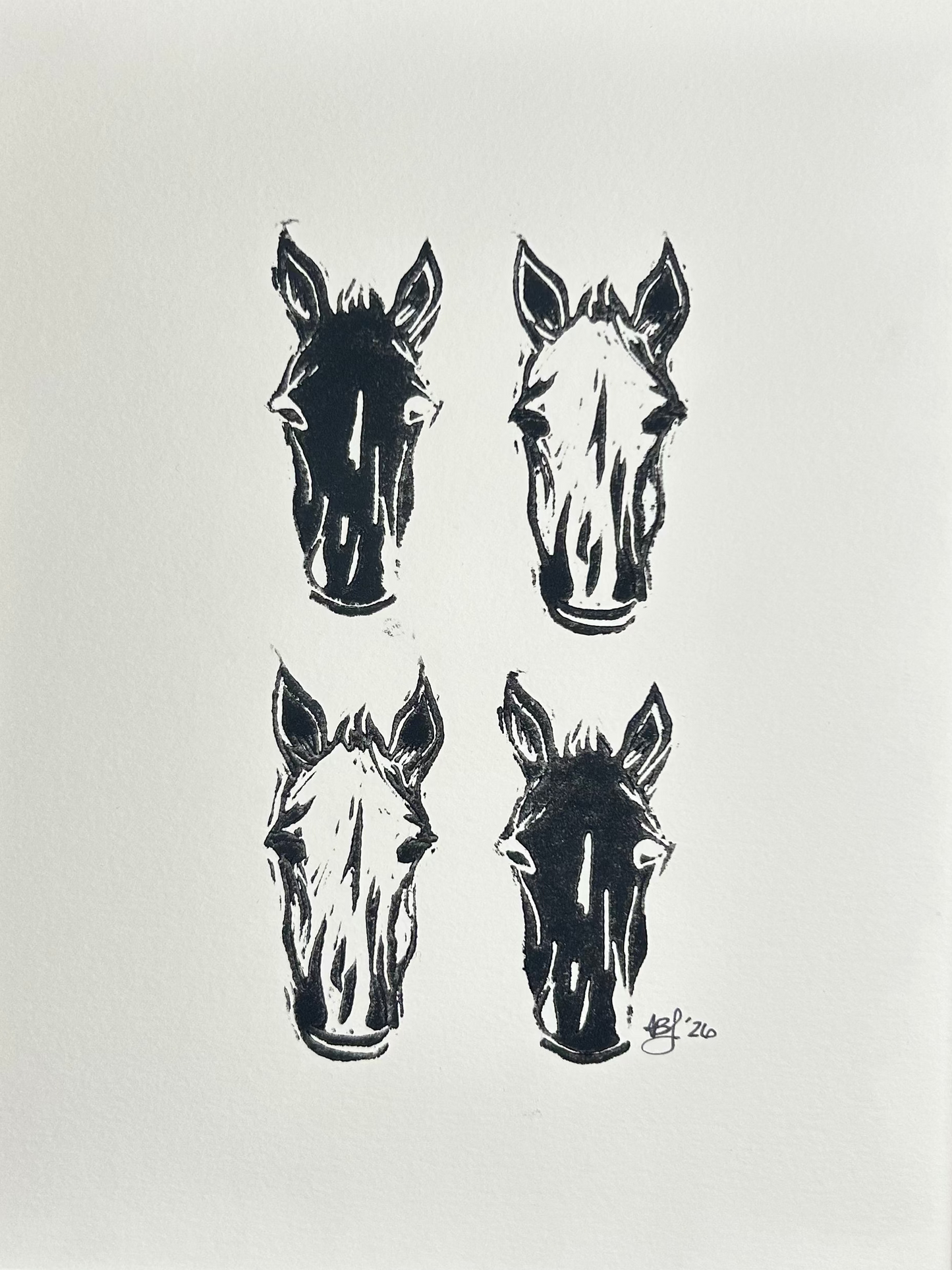 Game Faces - 8" x 10", black