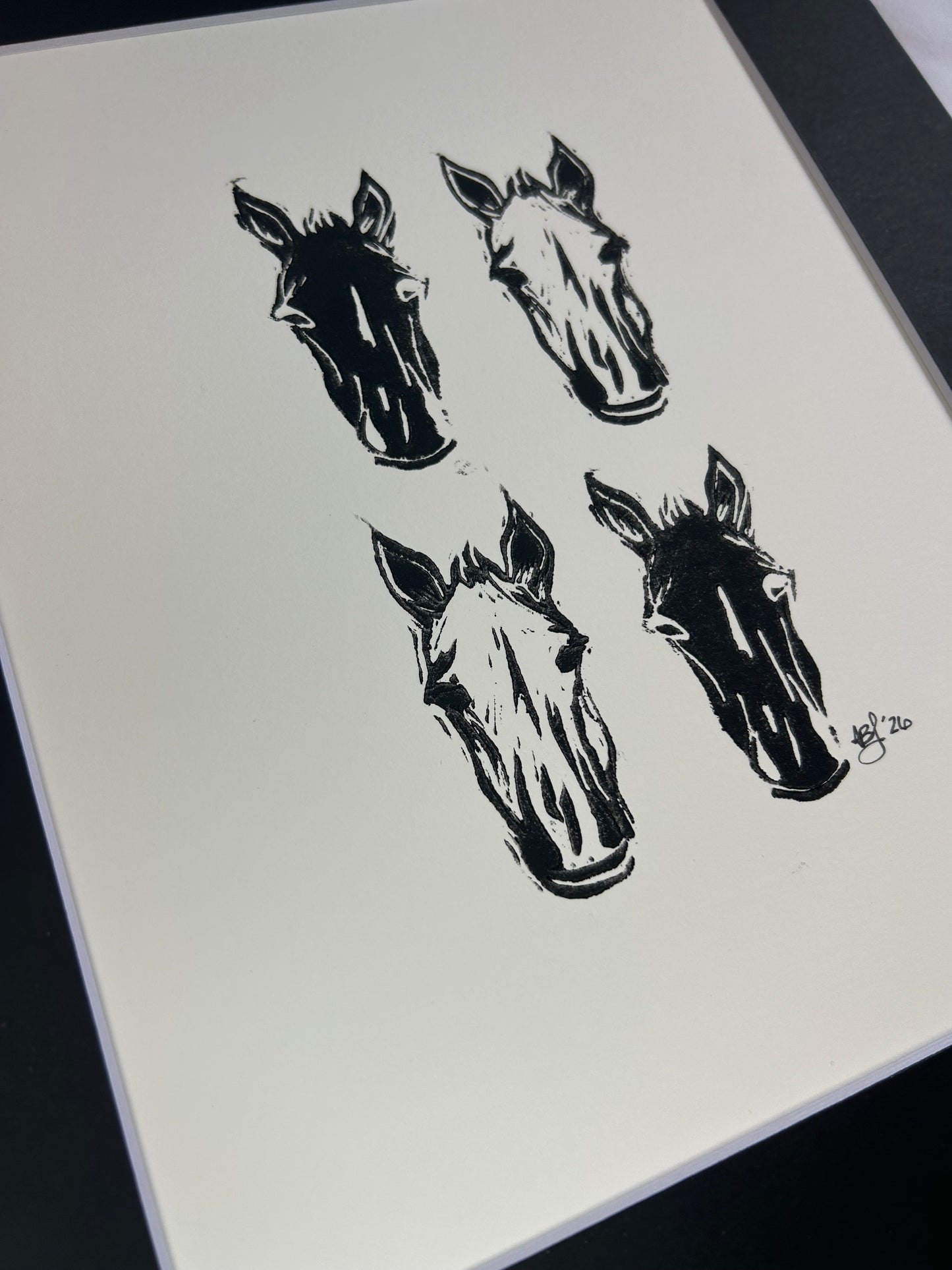 Game Faces - 8" x 10", black