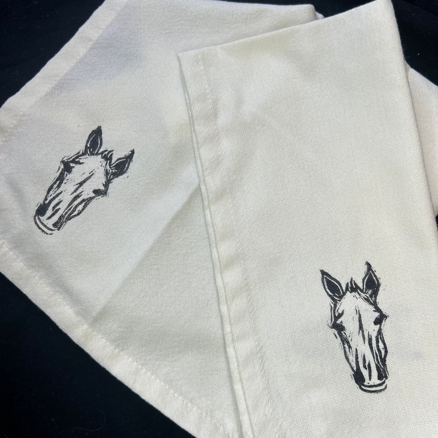Cloth Horse Racing Napkins - 20"x 20" natural cotton