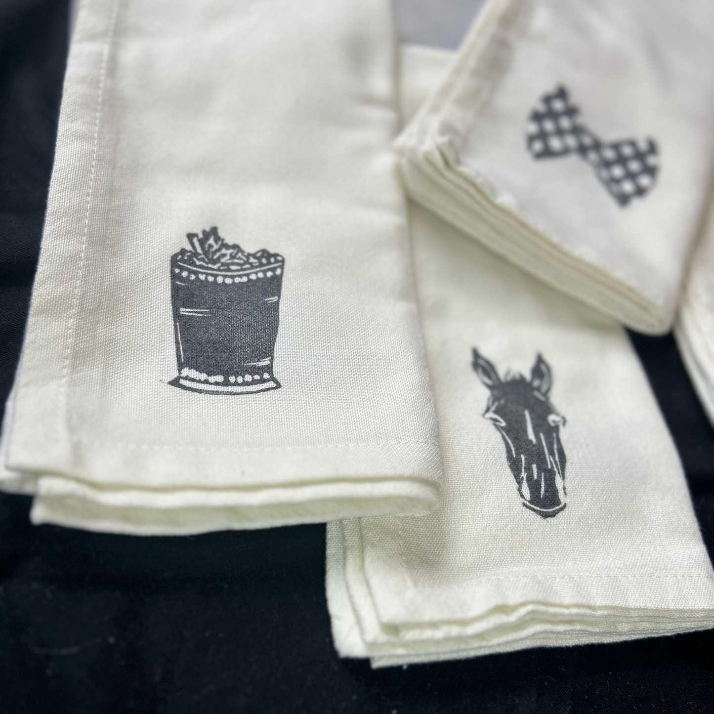 Cloth Horse Racing Napkins - 20"x 20" natural cotton