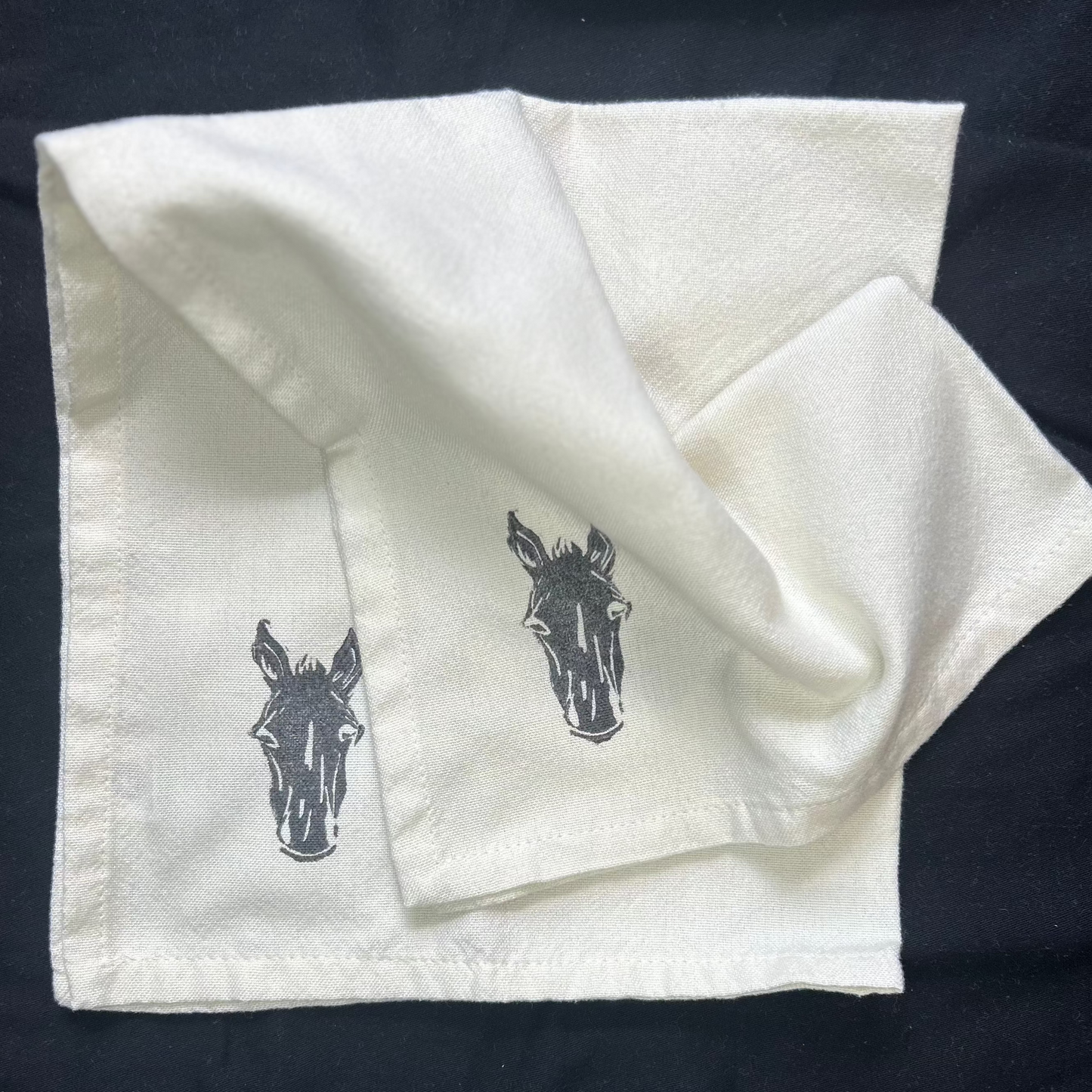 Cloth Horse Racing Napkins - 20"x 20" natural cotton