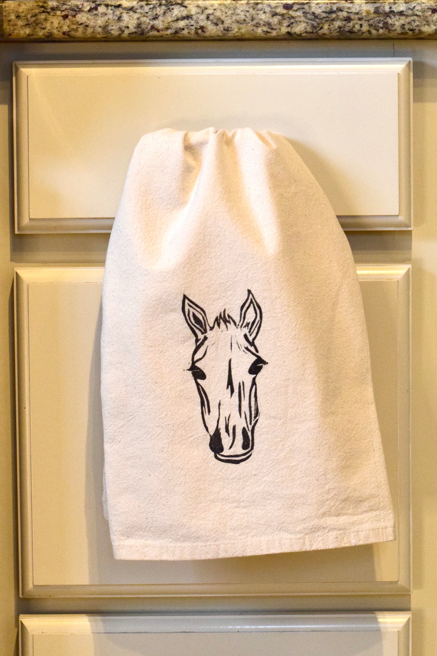 Horse Racing Flour Sack Towels - 27"x 27" natural ring spun cotton