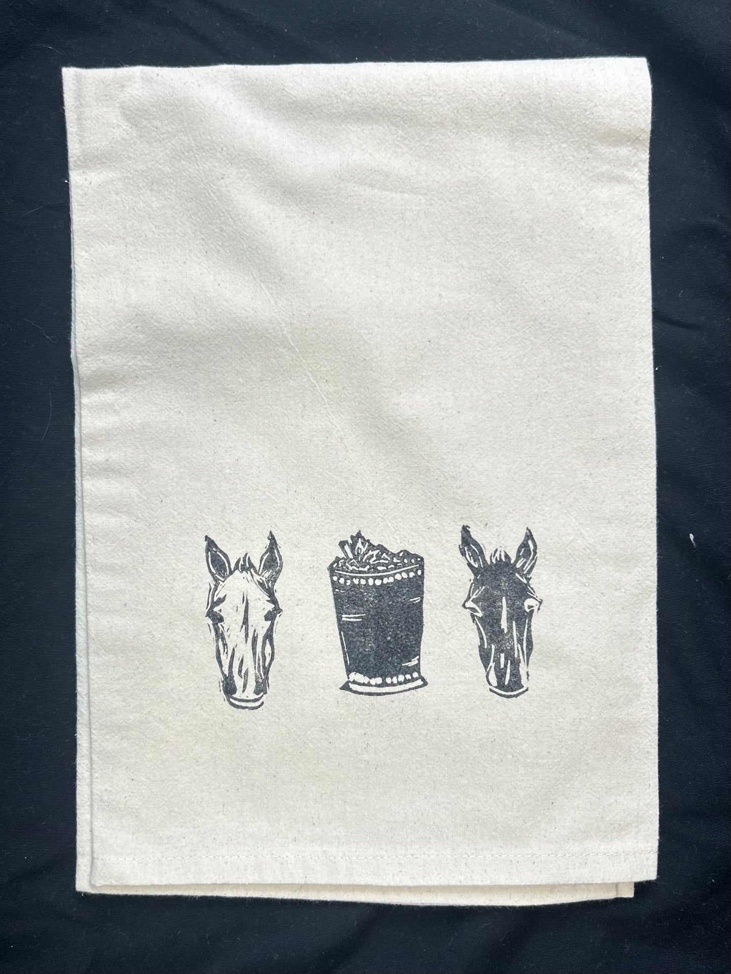 Horse Racing Flour Sack Towels - 27"x 27" natural ring spun cotton