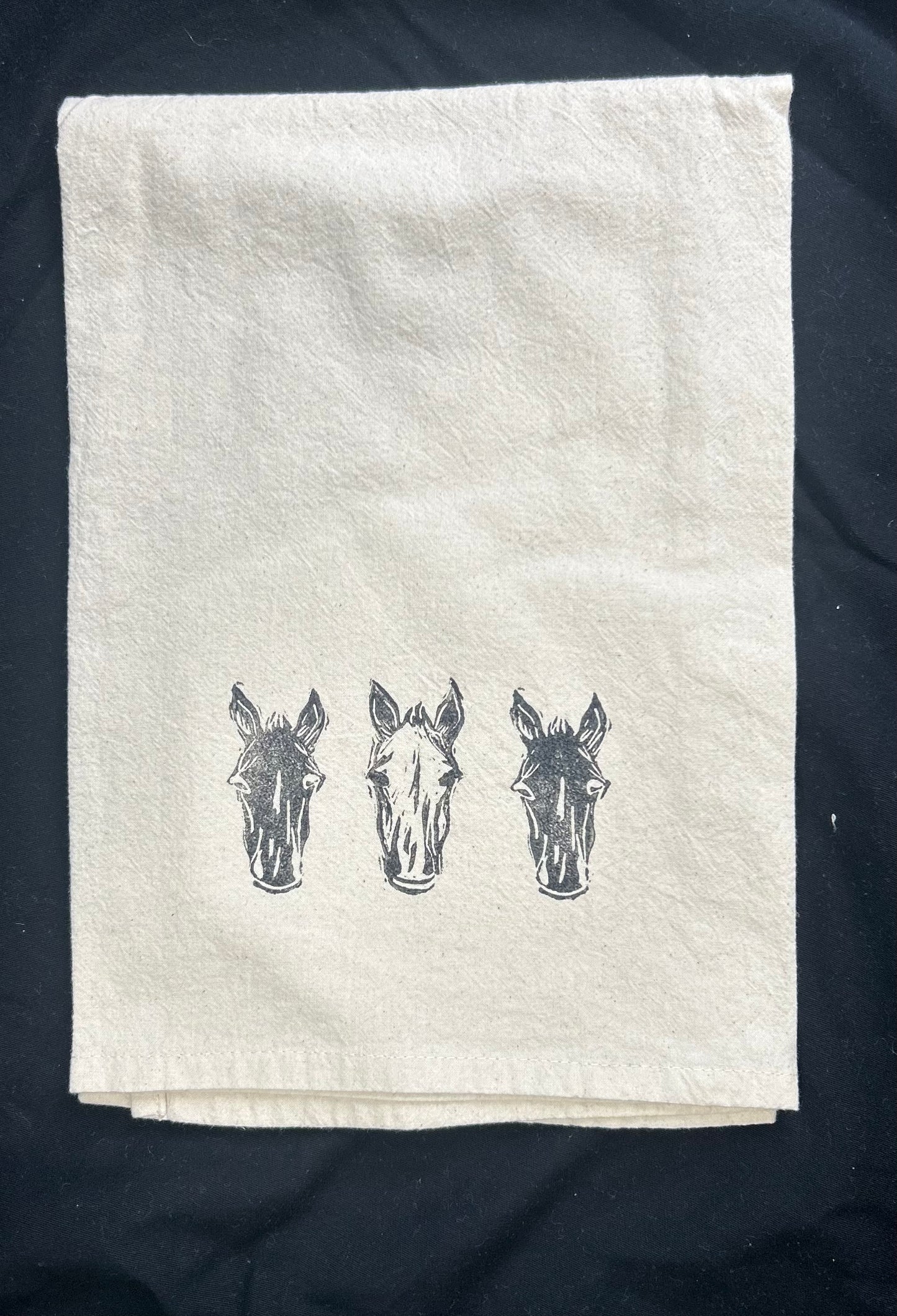 Horse Racing Flour Sack Towels - 27"x 27" natural ring spun cotton