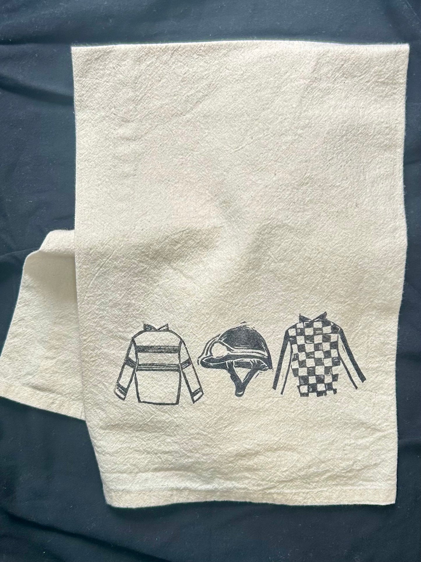 Horse Racing Flour Sack Towels - 27"x 27" natural ring spun cotton
