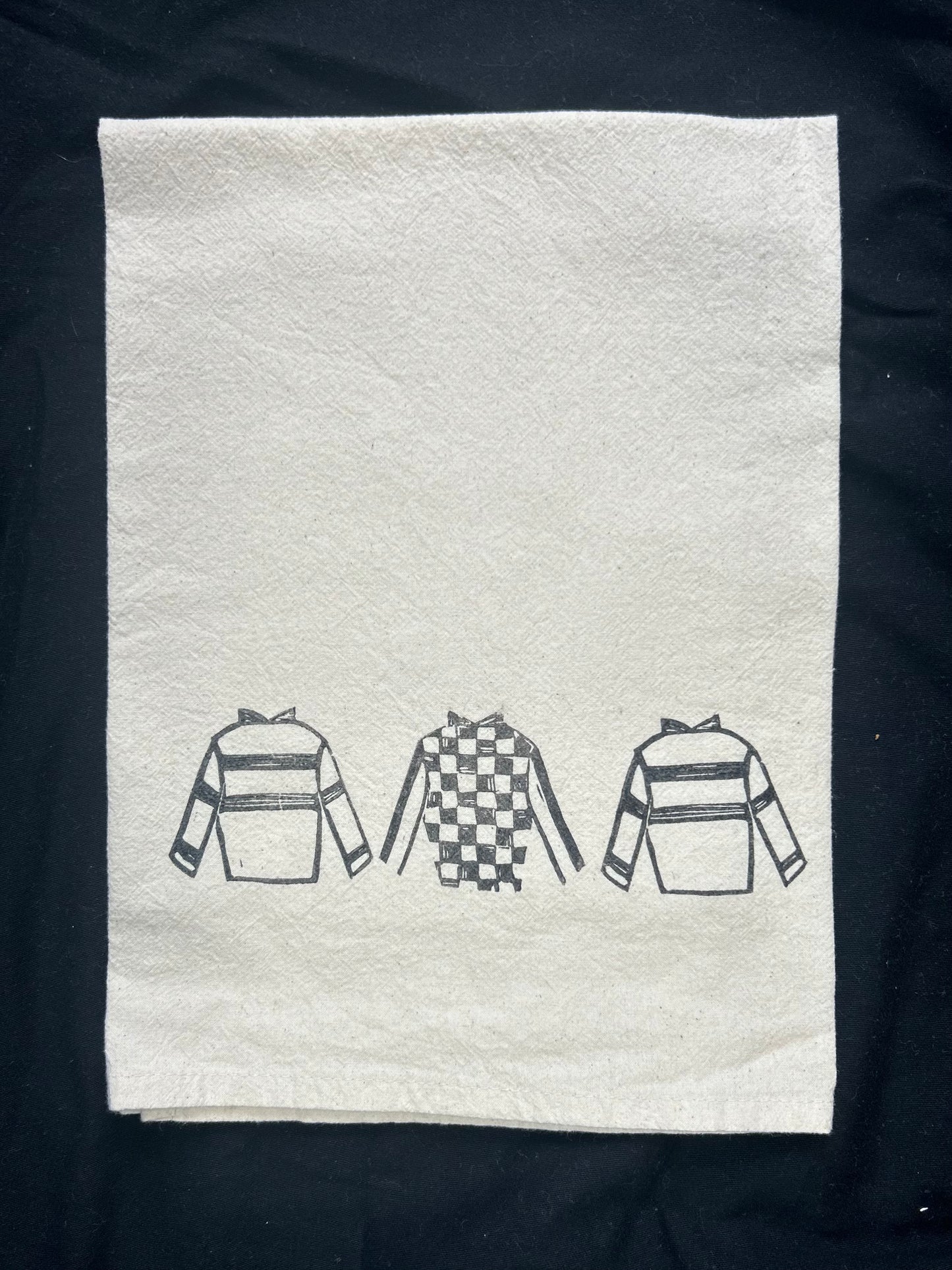Horse Racing Flour Sack Towels - 27"x 27" natural ring spun cotton