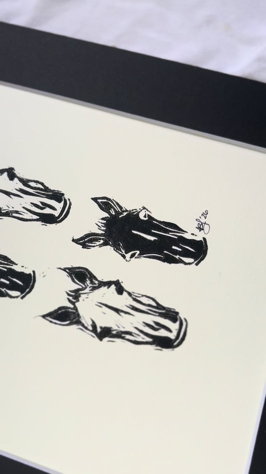 Game Faces - 8" x 10", black